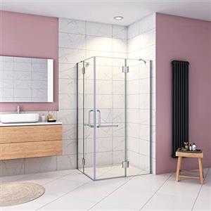 AICA ITALY Box Cabina Doccia 80x120cm Angolare Battente 180 Vetro Temperato 8mm alta 190cm