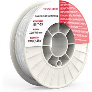 YESWELDER Filo Animato Saldatrice MIG no gas, acciaio dolce E71T-GS 0,8 mm, bobina da 4,5 kg