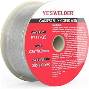YESWELDER Filo Saldatrice MIG a filo animato senza gas, acciaio dolce E71T-GS 0,9 mm 0,9 kg bobina