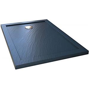 Idralite Piatto Doccia Slim 80x140x4 cm Rettangolare Acrilico Bordato Antracite Effetto Pietra mod. Flower