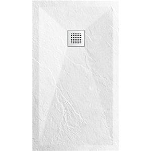 GENERIC Piatto Doccia Bianco 80x120cm di Spessore 3cm in Pietra Artificiale e Resina Mista