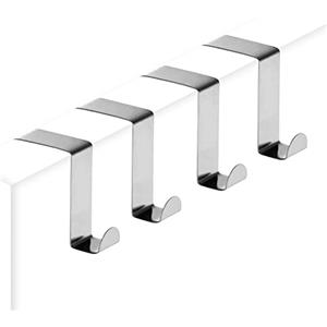 Minismus Set di ganci per porta acciaio inossidabile - 4 pezzi da appendere senza avvitare - Ganci Porta Appendiabiti da Porta