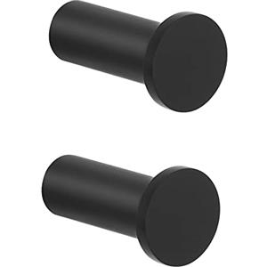 SAYAYO Ganci Accappatoio Bagno Nero in Acciaio Inox Ganci Appendiabiti, Appendi Strofinacci Cucina Gancio da Parete Appendi Accappatoio Bagno Capacità Carico 15 kg, 2 Pezzi, EGOY001Y-B-2P