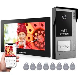 TMEZON Videocitofono Wifi Smart 2 Fili Video Citofoni M790,1080P monitor e Campanello Esterno con Telecamera,APP/Carta RFID Unloc,Rilevamento del Movimento Umano