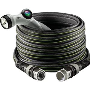 FITT FORCE 5/8" 25 m, Tubo Acqua da Giardino per Irrigazione, Compatto, Leggero e Resistente per Uso Intensivo con Pistola Multigetto, Grigio-Lime