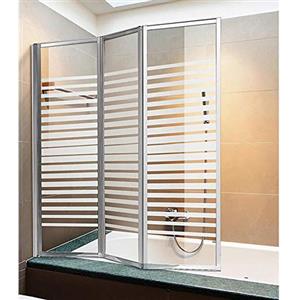 CAPALDO Parete Vasca Box Doccia Cristallo Serigrafato H140x130