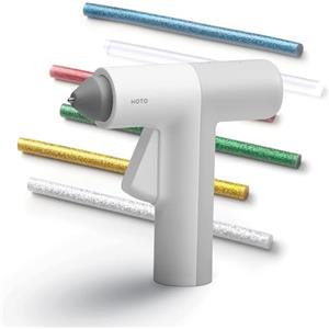 HOTO Pistola per Colla a Caldo Senza Fili, Pistola per Colla USB Ricaricabile, 10 Stick di Colla da 125 mm x 7mm, 30S Calore Veloce, Controllo Temp, Strumento per Pistola per Colla al Litio