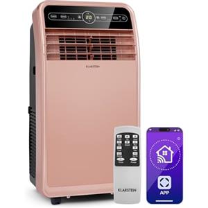 Klarstein Condizionatore Portatile 4 in 1, Condizionatore Deumidificatore Portatile Classe A, Aria Condizionata 12000 BTU/3,5 kW, Climatizzatore Portatile con Night Mode, Timer e Telecomando,