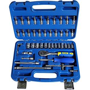 S&R Set chiavi a Bussola 1/4" (Cricco 1/4-46 pz). Cassetta attrezzi utensili da lavoro