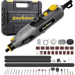 Enventor Mini Utensile Rotante Multifunzione Elettrico 130W, Mini Trapano Elettrico 206 Accessori, 6 Velocità Regolabili, 10000-35000RPM, per Incisione, Smerigliatura, Lucidatura