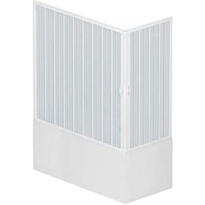 ROLLPLAST PINTO Box Vasca a Soffietto Modello Liberté, Due Lati con Due Ante ad Apertura Angolare, Cabina Doccia Salvaspazio in PVC Colore Bianco Made in Italy, arredo bagno, 70x170 cm