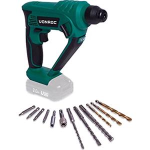 VONROC Martello perforatore VPOWER 20V 1.3 Joule - SDS plus. Incl. accessori e borsa degli attrezzi. Batteria e caricabatteria non inclusi
