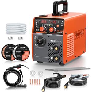 FEIFANKE Saldatrice A Filo Continuo No Gas 230V 145A Saldatrice MIG MAG 4 in 1 Gasless MIG/MIG/MMA/Lift TIG Saldatrice Inverter Synergy IGBT Adatto per Acciaio Al Carbonio E Ferro Da 1,0-4,8 mm