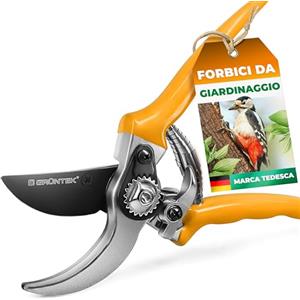 GRÜNTEK Forbici Cesoie da Potatura Giardino Professionali Specht (Lama 55 mm). Forbici da Giardinaggio Forgiate in Teflon antiaderente Alta Qualità
