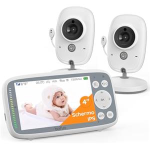 BOIFUN Baby Monitor Video Con Telecamera, Senza Wi-Fi, 4" IPS Schermo Con Zoom 5X, Facile Da Usare e Configurare, Rilevamento del Suono, ModalitÃ VOX