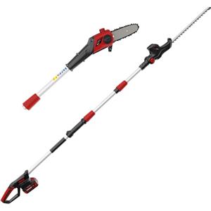 TEENO 2 in 1 Tagliasiepi Estensibile e Motosega,Polo Telescopico Staccabile,Batteria 20V 4000mAh Inclusa,Impugnatura Principale Regolabile,Testa Inclinabile, Tracolla in Dotazione-TEENO