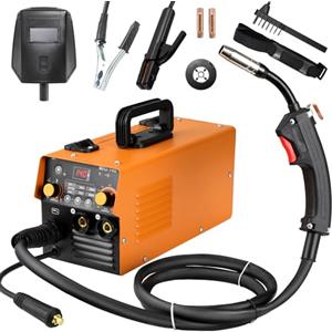 TLGREEN Saldatrice a Filo Continuo 140A 230V, 3 In 1 Multifunzione Saldatura MIG no Gas, ARC MMA, Lift TIG, IGBT Inverter, Saldatrice Portatile, con Display Digitale, Filo Animato da 0.8mm, Maschera, IP 21S
