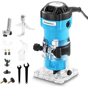 Genmitsu 1HP Palm Trimmer Router, 30000 RPMCompact Router Wood Tool con base fissa, con pinza di serraggio da 1/4 ", perfetto per la lavorazione del legno CNC e progetti fai da te