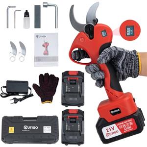 OUTIGO Forbici Potatura Elettriche, Dotato di 2 batterie da 3000 mAh, 40 mm, con display, motore brushless, adatto per giardinaggio, alberi da frutto, vigneti