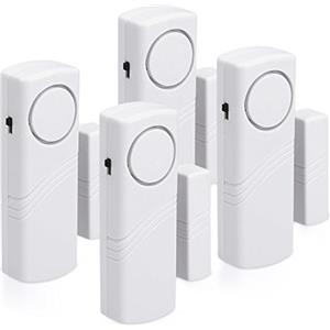 kwmobile Kit Allarme Casa Senza Fili con Sirena Esterna - Set di 4 Sensori Antifurto Casa Wireless - Sistema Allarme Porte e Finestre - Adatto a Porta Ingresso e Porte Interne