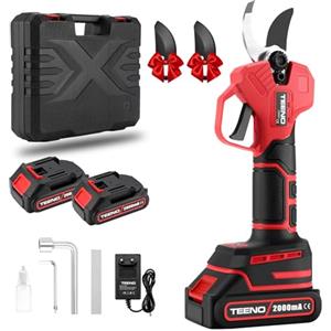 TEENO Forbici Potatura Elettriche con 2 * 2000mAh Batterie，Forbici Elettriche Professionali Senza Fili per per Giardinaggio Olivi Albero da frutta vigneto