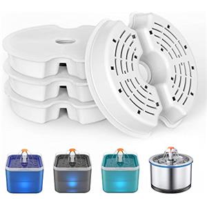 NICREW Filtri Fontanella per Gatti, 4 Pezzi Filtri di Ricambio per Fonata per Gatti, Filtrazione Quadripla, Uno per 2-4 Settimane