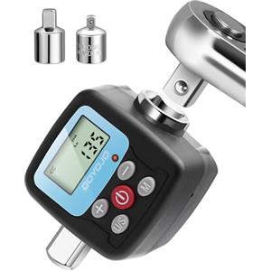 GOYOJO Set di Chiave Dinamometrica Digitale, 1/2 1/4 3/8 Adattatori ad Alta Precisione 4 Unità di Coppia Retroilluminate 2 Modalità Perfetto per Riparazioni Automobilistiche Bici Moto (135 N.m)