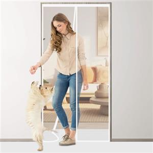 Flintronic Zanzariera Magnetica per Porte, 90 * 210cm Anti Zanzare Calamite Tenda, per Anti Zanzare, Mosche Insetti, Facile da Installare, Non è Necessario Praticare Fori, si Chiude da Sola, Bianco