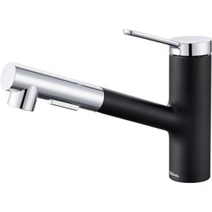 Kelleria Rubinetto Cucina Nero, Rubinetto Cucina con Doccetta Estraibile Rotante 120°, Rubinetto Lavello Cucina con Due Modalità di Getto d'Acqua, Miscelatore Monocomando Cucina, Acciaio Inossidabile