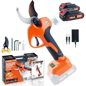 Kebtek Forbici Elettrica per Potatura 40mm 21 volt Potatore con Batterie da 4000mAh, Cesoie Elettriche Professionali Senza Fili per Giardinaggio