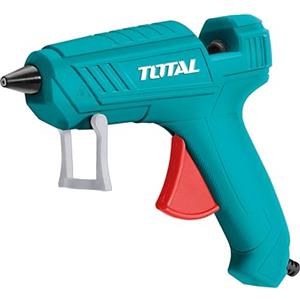 TOTAL - Pistola per colla a cavo con potenza da 100 W - Riscaldamento rapido - Diametro 11,2 mm - Ideale per falegnameria e artigianato - Include 2 bastoncini di colla