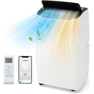 RELAX4LIFE Condizionatore d'Aria Portatile 4-in-1 14000BTU, con Riscaldatore, Ventilatore e Deumidificatore, Timer 24H & Controllo Remoto, Kit di Installazione Incluso