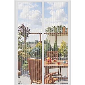 DIKER Zanzariera Magnetica per Porte Finestra 75x210cm, Tende Zanzariere con Calamita per Finestre, Zanzariere Magnetiche balcone, si Chiude da Sola, Bianco