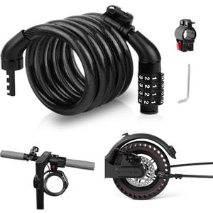 Ainiv Lucchetto per Bicicletta e Monopattino, 120cm/8mm Antifurto Combinazione Catena, Lucchetto Bici Combinazione, per Bici, Scooter, Monopattino Elettrico, Accessori per Mountain Bike da Esterno