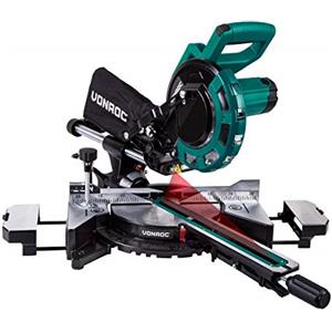 VONROC Troncatrice radiale 2000W, Ø 216mm, laser e LED integrati. Include lama con 40 denti e 2 estensioni da tavolo (2000W Ø216mm)