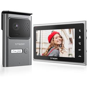 TMEZON A71 Kit Videocitofono 2 fili Monofamiliare Citofoni, Monitor Colori Interno 7 pollici e Campanello esterno con telecamera Visione Notturna