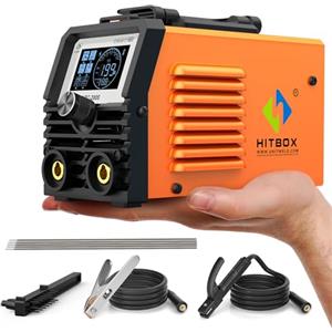 HITBOX 230V Mini Saldatrice Inverter IGBT 2-in-1 - Saldatrice Elettrodo Stick e LIFT TIG Compatta con Display LED, Hot Start e ARC Force, Ideale per Principianti e Fai-da-Te (ARC200S)