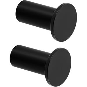 SAYAYO Ganci Accappatoio Bagno Nero Ganci Appendiabiti in Acciaio Inox, Grande Gancio Rotondi da Parete, Appendi Strofinacci Cucina Parete Appendi Accappatoio Bagno, 2 Pezzi, 45 mm