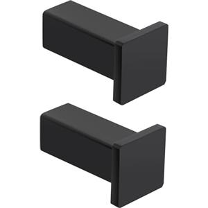 SAYAYO Ganci Accappatoio Bagno Nero in Acciaio Inox Ganci Appendiabiti, Appendi Strofinacci Cucina Ganci da Parete Appendi Accappatoio Bagno Capacità Carico 15 kg, 2 Pezzi, Quadrato Gancio