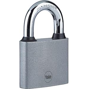 Yale Lucchetto in Ferro Y111S/38/121/1: 38 mm Argento con Arco in Acciaio Temprato, Doppia Chiusura, Testato per 10.000 Cicli, Ideale per Interni