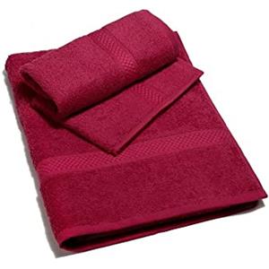 Caleffi Minorca Asciugamano con Ospite, Cotone , Bordeaux, Standard, 26055