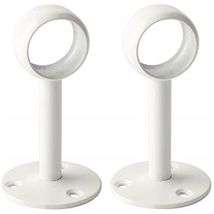 Sayayo Bastone per Tende Acciaio Inox Supporto, Staffa di Montaggio, Palo da Soffitto con Viti ad Espansione per Appendiabiti Guardaroba, 25mm 2 Pezzi