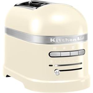 Kitchenaid tostapane - Artisan - Toaster 2 fette con scomparti extra-large e pinze autocentranti - Macchina per Toast con 7 Livelli di Doratura - Retro - Crema