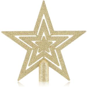 COM-FOUR® Stella glitterata per albero di Natale - Stella per albero di Natale - Puntale per albero di Natale per ogni albero di Natale - Stella di Natale infrangibile