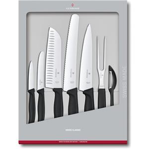 Victorinox Swiss Classic, Set di coltelli da cucina professionali, 7 pezzi, nero