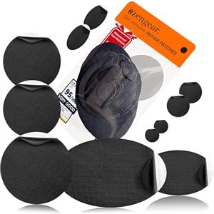 aZengear Patch di Riparazione Auto‑adesivi - Tessuto in Poliestere Impermeabile, Resistente a Strappi, Freddo e Calore, per Giacche in Piuma, Puffer, Tute da Neve, Scarpe, Tende, PVC (Nero)