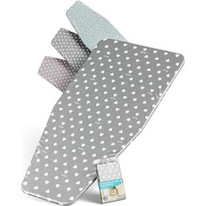 ARCOL Copriasse da Stiro ad Elastico Compatibile per Asse da Stiro Foppapedretti - Made in Italy - Ricambio Copertura asse da Stiro 100% Cotone - Telo asse da stiro (Copertina, Grigio Cuori Bianchi)