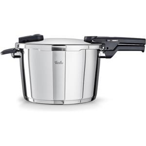 Fissler Vitaquick, Pentola A Pressione in Acciaio Inox per Cottura A Vapore, Capienza 8 L, Diametro 26 cm, 2 Livelli di Cottura, Fabbricato in Germania, Compatibile Induzione
