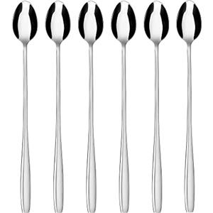 Gräwe - Cucchiaini con manico lungo in acciaio inox, versione lucidata, Acciaio INOX, 6 Stück extra lang