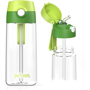 JARLSON® Borraccia Bambini EMI [500ML] Borracce Antigoccia per Bimbi con Cannuccia - Bottiglia per Bambino e Bambina Lavabile in Lavastoviglie - Senza BPA e Ftalati - Ideale per Asilo e Scuola (Verde)